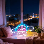 THIIXDAI Cinnamoroll Neon Sign for Room Decor, USB Powered LED Lights with Dimmable, Japanese Cartoon Dog Neon Signs, Cute Night Light Gifts for Children (17.17"L x 10.04"W)
