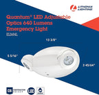 Lithonia Lighting Quantum Emergency Light, Contemporary Commercial LED Emergency Lights with 2 Aimable Lamp Heads, Ceiling or Wall Mount, White Thermoplastic, 120/277V Dual Voltage (ELM4L)