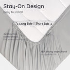 Bambaw 100% Viscose Derived from Bamboo Fitted Sheet Twin Size, Cooling Fitted Sheet Twin Size, 15’’ Deep Pocket Twin Size Fitted Sheets Only, Breathable Twin Bottom Sheets Only (Moonlight Gray)