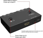 Dingsun 2 Port AV to HDMI Converter, RCA to HDMI Adapter Support 16:9/4:3 Compatible with WII, N64, PS2, VHS, VCR DVD Players etc