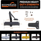 Boomerang Medium Duty Automatic Commercial Door Closer - D703 Hydraulic UL 3 hr. Fire Rated Closer, Surface-Mounted Size 3 for Home & Light Commercial Doors, Matte Black (US19)