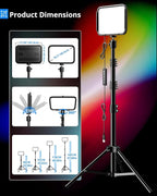 UBeesize 2-Pack RGB Photography Lighting, Studio Lights with Adjustable Tripod Stand and Ball Head, Video Light for Video Recording, Live Streaming, Makeup
