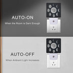 Smoaffly Moon Phases Night Light Plug-in LED Nightlights Auto Sensor Night Lamp Dusk-to-Dawn Lamp Home Decor for Nursery Children Girls Boys
