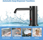Automatic Soap Dispenser Touchless for Kitchen Bathroom Sink Built in Electric Soap Dispenser Infrared Sensors Liquid Commercial Dispenser with Bottle and Pump 33.81oz/1000ml (Black)