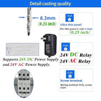 3 Pcs Miniature Power Relay 24V DC/24V AC HF41F/24-ZS 6Amp SPDT with LED Indicator with Socket Base 41F-1Z-C2 with DIN Rail