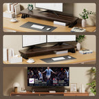 NestNeat Dual Monitor Stand Riser, 39 Inch Large Wood Monitor Stands for 2 Monitors, Desk Monitor Riser for Computer/Laptop/Printer/TV, Stand Riser up to 220 lbs