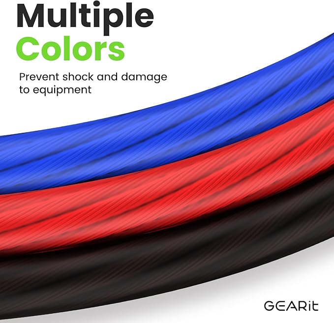 GEARit 4 Gauge Wire, CCA Electrical Wire Extension Cord for Automotive Power/Ground, Battery Cable, Car Audio, RV, Amp Wiring Kit, (25 feet Each- Black/Red Translucent)