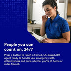 ADT - On-The-Go Mobile Medical Alert System for Seniors - GPS Capabilities, Included Waterproof Wearable Panic Button, 24/7 U.S. Based Monitoring (Black Wristband)