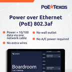PoE Texas 8" Touchscreen Meeting Room Scheduler Tablet (No Subscription Required) - Plug and Play PoE Office Conference Room Scheduler - Digital Display Syncs with Business Calendar