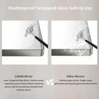 LOAAO 84X32 Inch Brushed Nickel Bathroom Mirror, Rounded Rectangle Silver Metal Frame Mirror, Brushed Nickel, Anti-Rust, Hangs Horizontally or Vertically