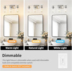 DIKAIDA 3-Light Bathroom Light Fixtures, Nickel Bathroom Vanity Light with Clear Glass Shade, Modern Bathroom Wall Lights Over Mirror, Farmhouse Wall Sconces Lighting for Bedroom Living Room