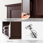 Wall Cabinet, 23x29 inch Medicine Cabinet, Over Toilet Storage with Adjustable Shelf, Wooden Expresso Bathroom Cabinet with 2 Doors