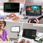 ELECROW 10.1 Inch Portable Monitor - IPS Capacitive Monitor with HD VGA Port，1920x1080P LCD Display Built-in Dual Speakers VESA Mount for Raspberry Pi 5/4/3, PS Xbox, Windows 11/10/8/7