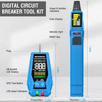 INSTRODOTS Circuit Breaker Finder Tool with Accessories, 90-135V AC Digital Breaker Finder with Integrated GFCI Outlet Tester, Circuit Tracer with Buzzer Alarm & Color Display, Includes Carrying Case