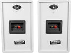 Rockville 2 RockShelf 68W 400w White 6.5" Home Theater Bookshelf Speakers/8 Ohm