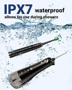FUMEIKANG Water Flosser & Electric Toothbrush for Adults Oral Irrigator & Sonic Toothbrush 2-1 Oral Clean Kit (Black)