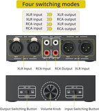 PROZOR 2-IN-2-OUT XLR Balanced/RCA Converter Audio Selector Splitter | Passive Switch Box with Volume Control