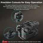 SmallRig Camera Cage for Sony FX2, HawkLock Quick Release FX2 Cage with Top Plate, Cable Clamp for HDMI, Multiple Mounting Points, Camera Rig Compatible with Original XLR Top Handles - 5587
