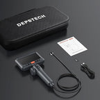 DEPSTECH 210° Two-Way Articulating Borescope, 0.24in Ultra-Slim Endoscope Camera with Lights, 4.5” IPS Screen, 5ft Waterproof Flexible Snake Tube, Industrial Inspection Camera for Automotive Mechanics