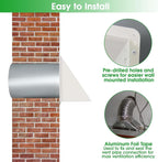6 Inch Hooded Wall Vent with Screen and Damper,6 Inch Exhaust Vent Cover Cap for Outdoor Kitchen Range Hood Dryer Ventilation,Outside Wall Mount Extractor for House Air Exhaust,Galvanized Steel,White