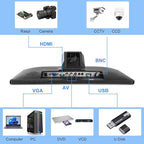 Suprlipy 15.6 inch FHD Small IPS Monitor LCD Display Screen 1920x1080 60Hz 16:9 with BNC VGA AV Input Built-in Lounspeakers for CCTV Security Camera DVR PC RasPi
