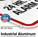 Warning 24 HR. Monitored Alarm Connected To Police Sign, 18x24 Inches, Rust Free .063 Aluminum, Fade Resistant, Made in USA by My Sign Center