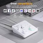MAONO USB Audio Interface for PC: Interface with XLR Input 24-bit/192kHz Routing Software LOOPBACK ASIO Driver for Recording Music, Home-Studio, Guitar, Podcast, Streaming, DAW(PS22 Lite White)
