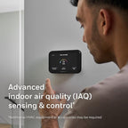 Honeywell Home X8S Smart Thermostat with Room Sensor, Video Doorbell Compatibility, IAQ Control, and Customizable Touchscreen Display, Black