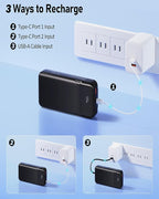 Power-Bank-Portable-Charger 49800mAh Portable Phone Charger Power Bank with 3 Built-in Cable(USB-C, iOS, USB-A), 22.5W Fast Charging LED Display External Battery Pack for iPhone Android Samsung, etc