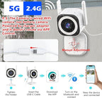 GUOANVISION Dual-Antenna Stable 5G WiFi Camera for Home Security,3X Zoom 2K Outdoor Indoor Security Camera,Baby/Pet Monitor wih Color Night Vision,Motion Detection,2-Way Talk,Siren,IP66, SD Card/Cloud