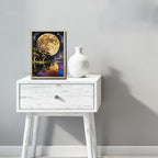 URVIP LED Glowing Photo Frame, 3D Starry-Sky Blue Moon Wall Art, 9x12 Inches Dimmable Light Up Light Painting for Bedroom, Unique Aesthetic Decor, Great Birthday Gift for Women Men