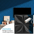 Art3d 100 Pack Decorative 3D Wall Panels, 97 Sq.Feet PVC Interior Wall Décor, 11.8"x11.8", Black