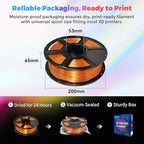 Flashforge 3D Printer Filament Silk PLA 1.75mm 1kg Spool-Dimensional Accuracy +/- 0.02mm (Copper)