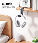 Coolpow Gaming Headphone Stand for Desk【360°Rotating】PC Headset Holder for Desk Hook Mount, Headset Stand Holder Clip Under Desk Headphone Hanger for Airpods Max, HyperX, Sennheiser All Headphone Size