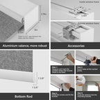 ZSTARR Motorized Smart Blind for Window,Automatic Blackout Roller Shade Compatible, with Remote Control, Child Safety Rechargeable Battery Blind with Valance,Customize (Dove Colour)