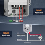 SURAIELEC 40A 240V 3HP Outdoor Timer Switch with 1000FT RF Remote, 24H Mechanical Heavy Duty Controller for Pool Pump, Water Heater, EV Charger, Irrigation, and Other Large Equipment