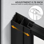 Shower Door 34" X 74" Clear Tempered Fluted Glass Framed Shower Screen Shower Panel for Walk-in Bathroom Shower, Matte Black Finish