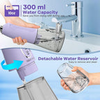 Water Dental Flosser Teeth Pick, H2ofloss Cordless Portable Oral Irrigator 300ML Rechargeable Travel Irrigation Cleaner IPX7 Waterproof WaterFlosser for Home Travel Lavender