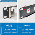 ICC 24-Port CAT6A Keystone Shielded 1U Patch Panel with CAT6A Shielded Keystone Jacks, 19” Rackmount Housing and Cable Support Bar, Protects Against EMI, UL Listed PoE++ Compliant, ICMPP246AS
