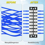 Joinfworld Terminal Block 25A 600V Dual Row Screw Terminal Strip with Cover, 8 Position Pre-Insulated Wire Terminal Block with Jumpers - 4 Pack