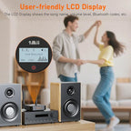 1Mii B06Pro+ Hi-Fi Bluetooth 5.2 Audio Receiver, LDAC Hi-Res Wireless Audio Adapter for Home Stereo w/aptX HD Low Latency, LCD Display, Long Range, Volume Control, 3.5mm AUX Optical Coaxial