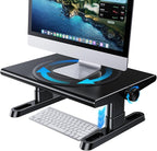 NIFBANG Monitor Stand Riser for Desk,360°Rotation Freely Height Adjustable by Knob,4.4-5.8 Inches,Ergonomic Monitor Stand Mount, Desktop Monitor Stand Riser for Computer,Laptop,Printer,Tv,Black