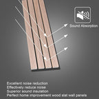 NeatiEase Wood Wall Panels, 9 Feet Acoustic Slat Wall Panels for Interior Wall Decor and Noise Reduction, Decorative Slat Wall Paneling, Natural Walnut, 6-Piece