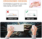 Ergonomic Keyboard Wrist Rest & Mouse Pad Wrist Rest Set, Large XXL Gaming Desk Mat 31.5"x 11.8" with Non-Slip Base, Memory Foam, Easy Typing Pain Relief for Home & Office, American Flag Shark