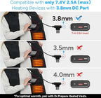DR.PREPARE 16000mAh Battery Pack with 7.4V DC (3.8mm) & 5V USB Output for Heated Vest, Faster-Charging Power Bank with Type C in/Output, Portable Compact Battery for Eye Mask, iPhone, iPad
