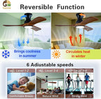 Gaizw Ceiling Fans with Lights, 36 Inch Ceiling Fan of Modern Low Profile, Flush Mount Fans, 3CCT, Noiseless, 3 Blades Solid Wood,Walnut Fan Light for Kid's Rooms, Bedroom, Living Room and Garage
