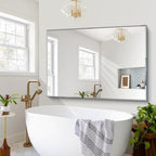 CILIBER 60x40 Large Beveled Mirror, Frameless Beveled Bathroom Mirrors for Over Sink, Upgraded Shatterproof Beveled Frameless Vanity Mirror for Bathroom,Bedroom,Living Room and Entryway
