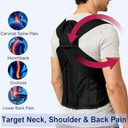 Back Posture Corrector Brace for Men & Women, Back-Anchored Shoulder Support, 3.1-Inch Wide Straps, Adjustable Upper Straightener & Lower Spine Support to Help Reduce Slouching, Wear Under Clothes