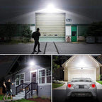 EMANER Dusk-to-Dawn Security Lights with Motion Sensor, 5000K IP65 Waterproof Outdoor, 280W Equiv. 110V 120V Dual-Head Rotatable LED Flood Light for Porch, Garage, Yard, Driveway