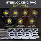 DLDIRECT 96" X 48" - Grey Slatwall Panel Garage Organizer: Heavy Duty Wall Mounted PVC Rack, Interlocking Slat Paneling for Garage Storage, Slotwall Board, Shelves System